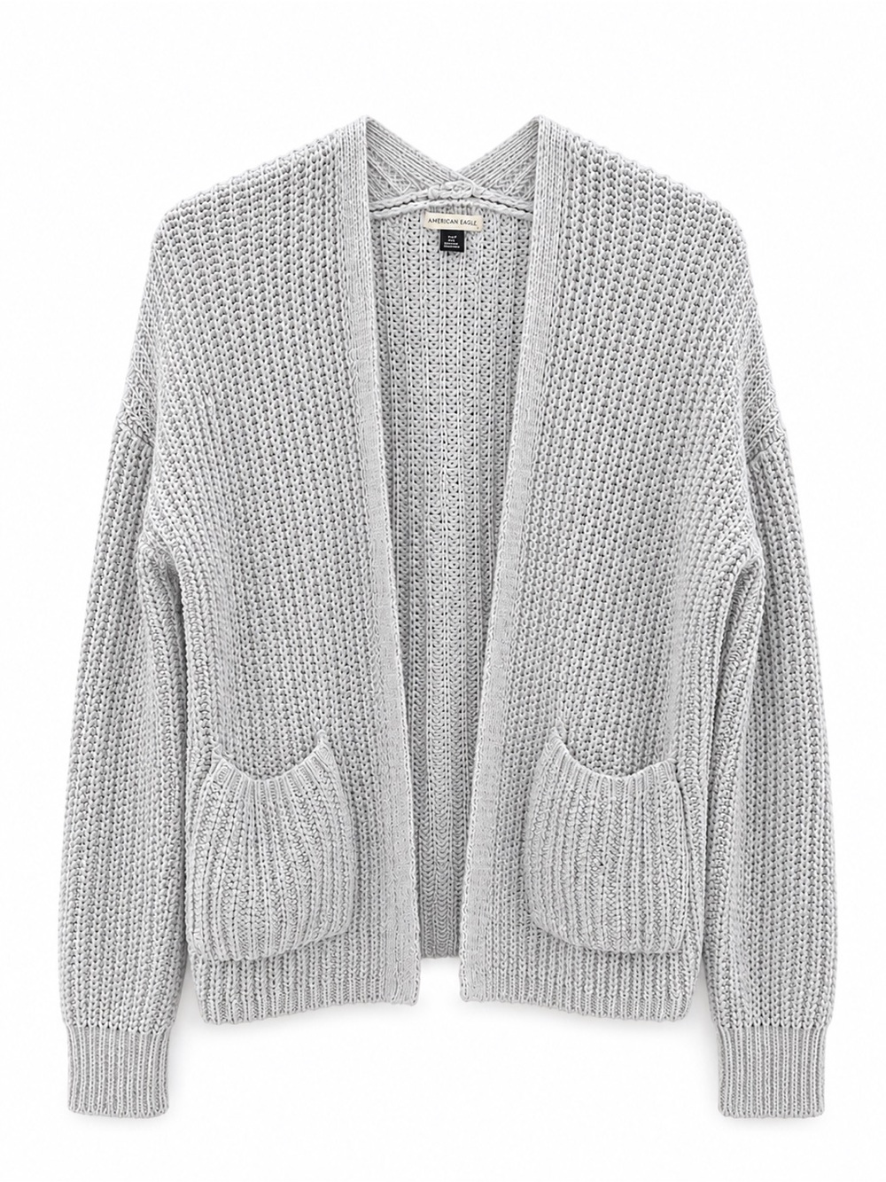American Eagle Women’s Light Blue Chunky knit open front Cardigan Sweater